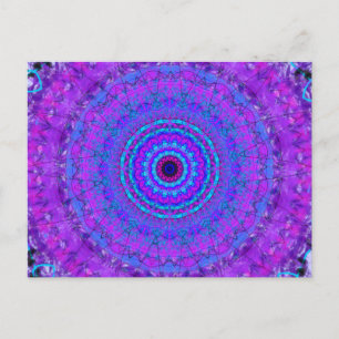 Lila Psyche Mandala kaleidoscope-vykort Vykort