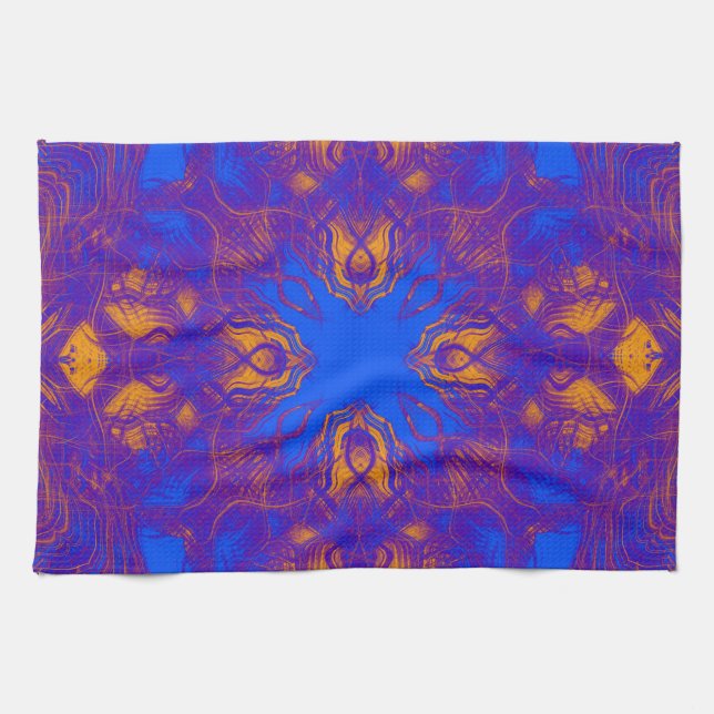 Lila psychedelic mönster kökshandduk (Horisontell)
