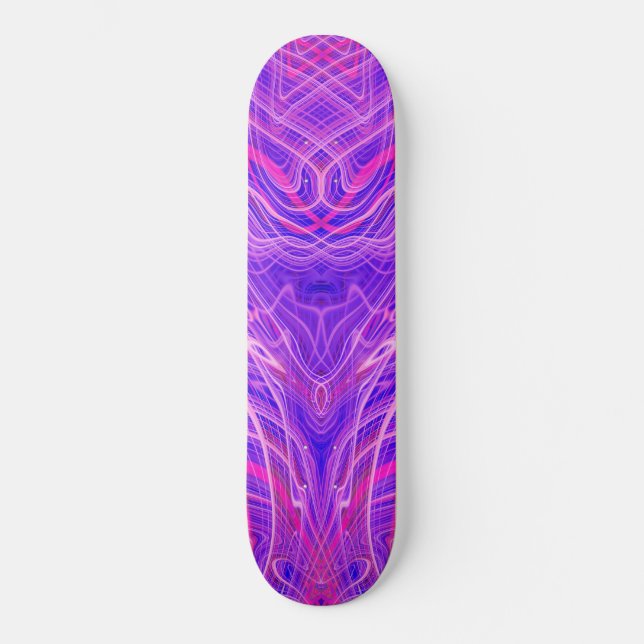 Lila psychedelic mönster mini skateboard bräda 18,7 cm (Framsida)