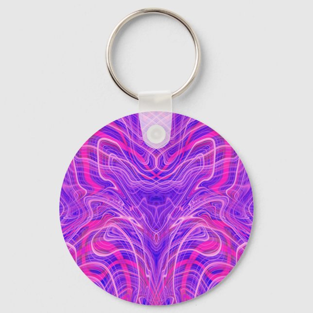 Lila psychedelic mönster nyckelring (Framsida)