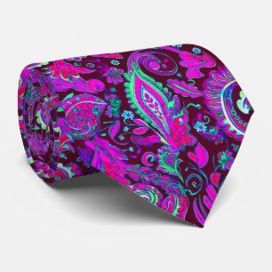 Lila Psykedelisk Paisley Slips