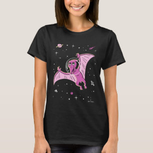 Lila Pterodactyl Dinos in Space T Shirt