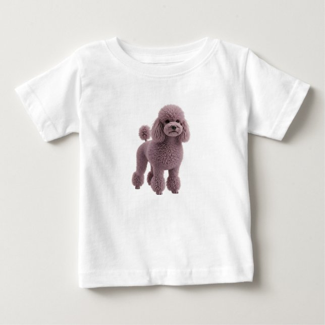 Lila Pudel Digital Illustration T Shirt (Framsida)