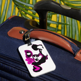 Lila pudelkonst bagagebricka