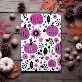 Lila pumpa och höstblomma tack till Thanksgiving Inbjudningar