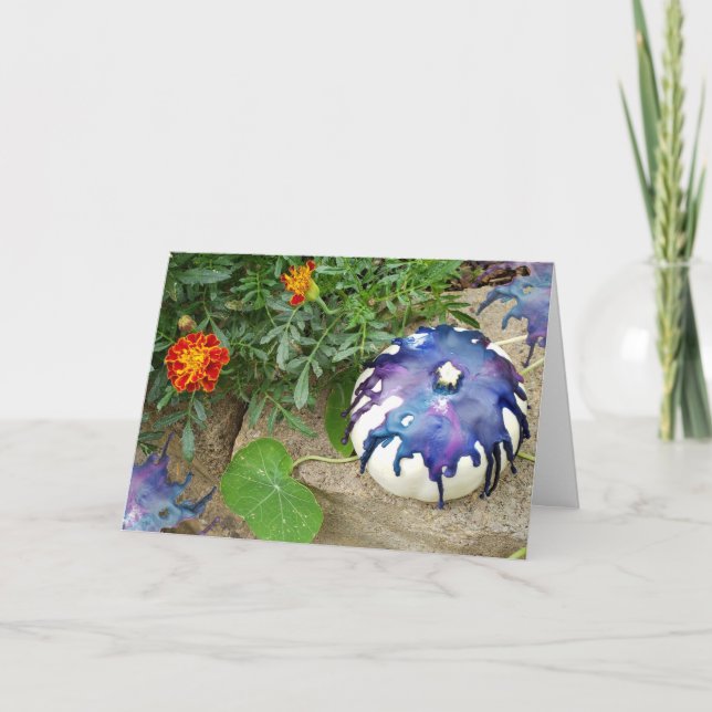 Lila Pumpkin - anpassningsbar-meddelande Kort (Framsida)