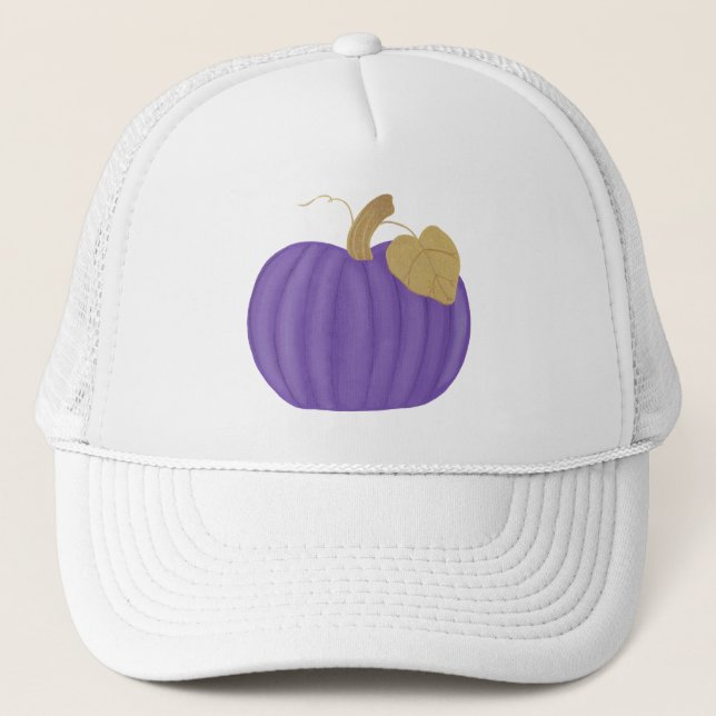 Lila Pumpkin Guld Löv Hat Keps (Framsida)