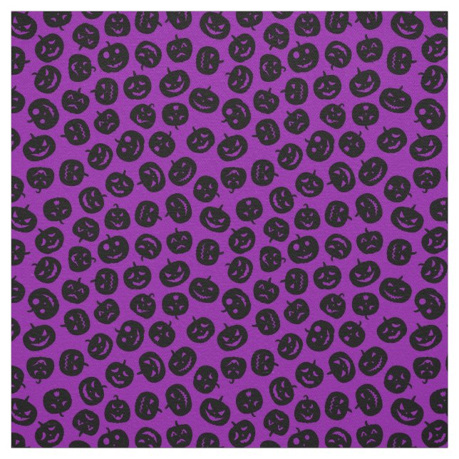Lila Pumpkin Happy halloween Modern Tyg (Provkarta)