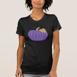 Lila Pumpkin Painting with guld löv, Tees T Shirt
