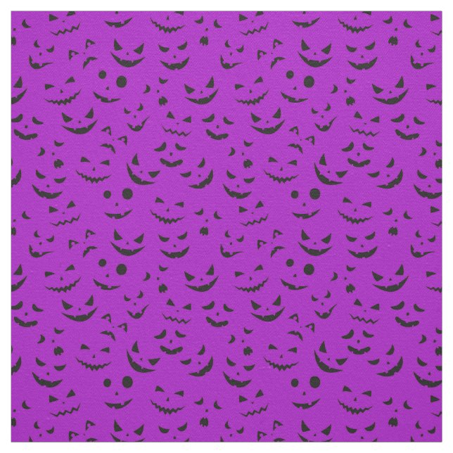 Lila Pumpkin Smile Happy halloween Modern Tyg (Provkarta)