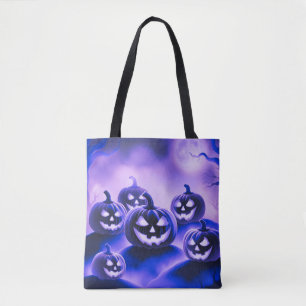 Lila Pumpkins Halloween Tygkasse