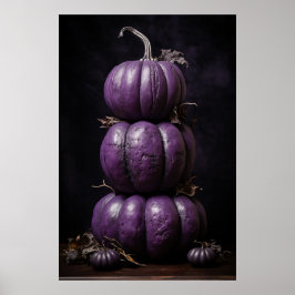 Lila Pumpkins Stacks Poster