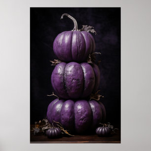 Lila Pumpkins Stacks Poster