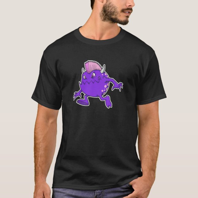 lila punk djävulen mohawk monster tee (Framsida)