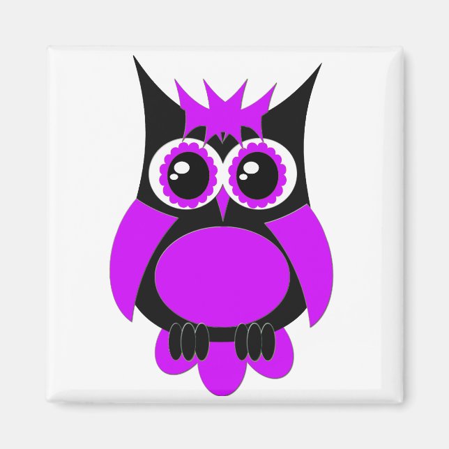 Lila Punk Uggla Magnet (Framsidan)