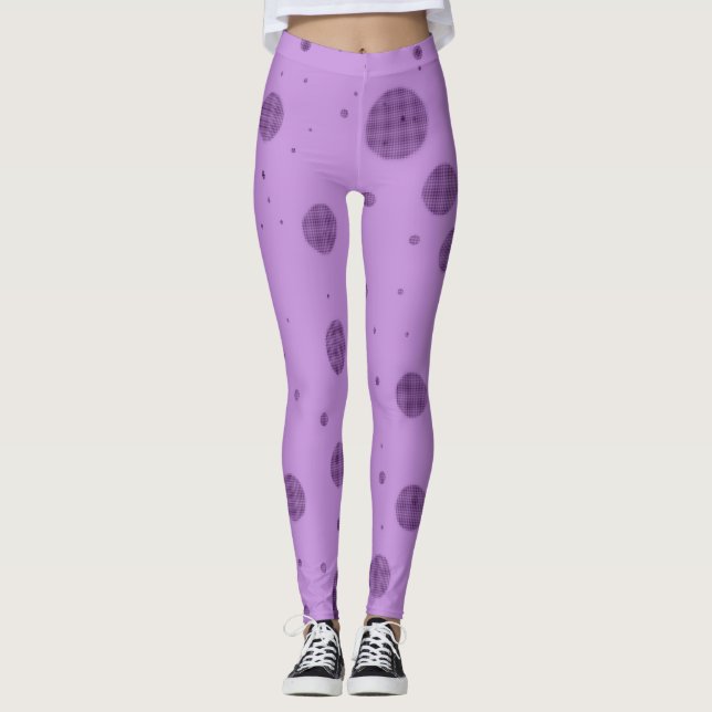 Lila Punktkaos Leggings (Framsida)