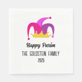 Lila Purim Hat Family Namn Pappersservett