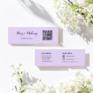 Lila QR-kod Beauty Makeup Artist Mini Visitkort