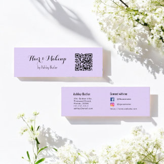 Lila QR-kod Beauty Makeup Artist Mini Visitkort