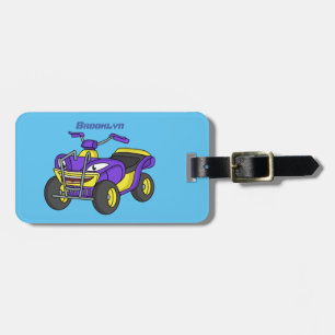 Lila Quad-tecknad illustration Bagagebricka