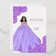 Lila Quinceanera Dress and Flowers