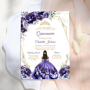 Lila Quinceanera Födelsedagsinbjudan Inbjudningar