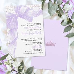 Lila Quinceanera Inbjudningar