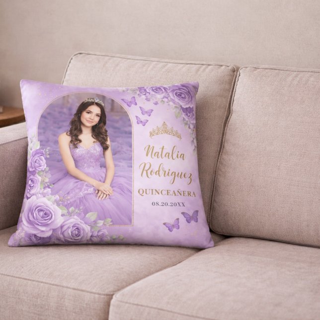 Lila Quinceañera Kuddcover Kudde (Skapare uppladdad)