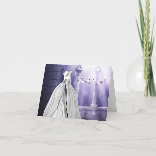 Lila Quinceanera Tacksamhetskort Tack Kort (Framsida)