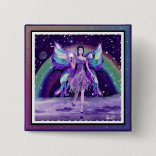 Lila Rain Fairy Button Knapp