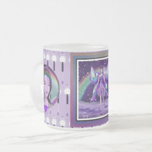 Lila Rain Fairy Frostad Glasmugg