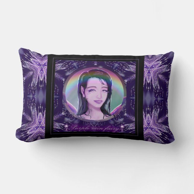 Lila Rain Fairy Lumbarkudde (Framsida)