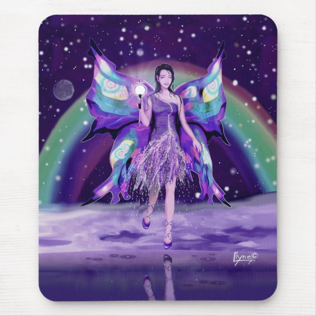 Lila Rain Fairy Mouse Pad Musmatta (Framsidan)