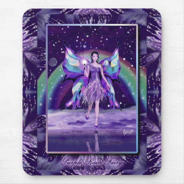 Lila Rain Fairy Mouse Pad Musmatta (Framsidan)