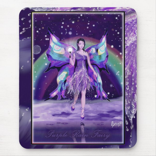 Lila Rain Fairy Mouse Pad Musmatta (Framsidan)
