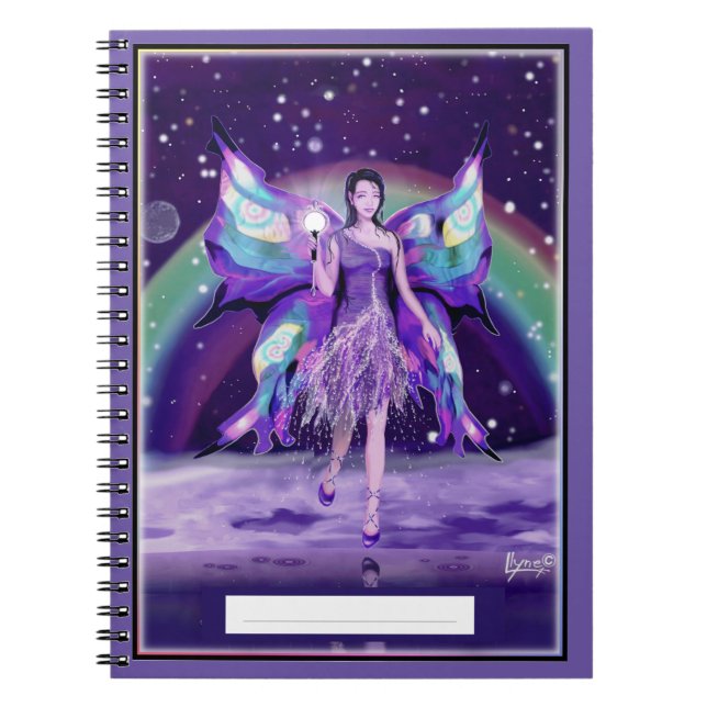 Lila Rain Fairy Notebook Anteckningsbok (Framsidan)