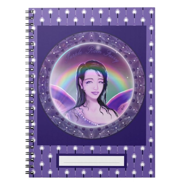 Lila Rain Fairy Notebook Anteckningsbok (Framsidan)