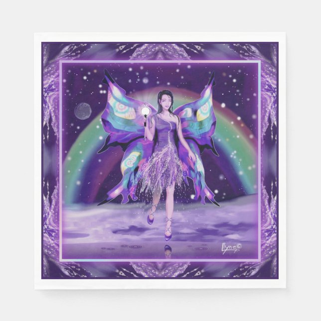 Lila rain Fairy Pappersservett (Framsidan)