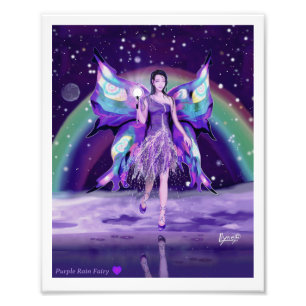 Lila Rain Fairy Photo Print Fototryck