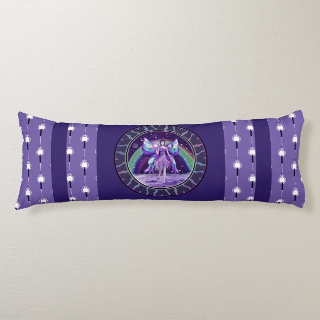 Lila Rain Fairy Pillow Fodral Kroppskudde (Framsidan)