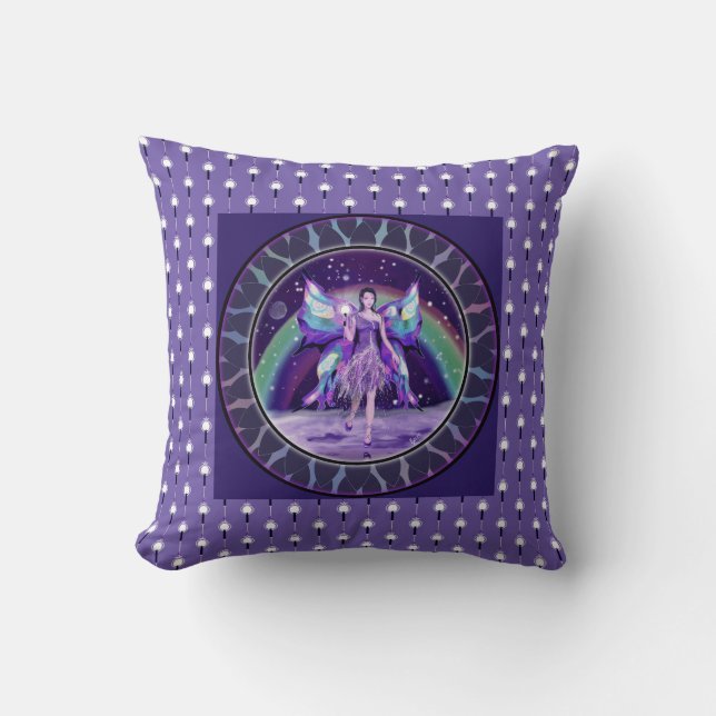 Lila Rain Fairy Pillow Fodral Kudde (Framsida)