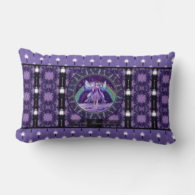 Lila Rain Fairy Pillow Fodral Lumbarkudde (Framsida)