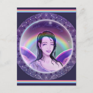 Lila Rain Fairy Postcard Vykort