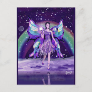 Lila Rain Fairy Postcard Vykort