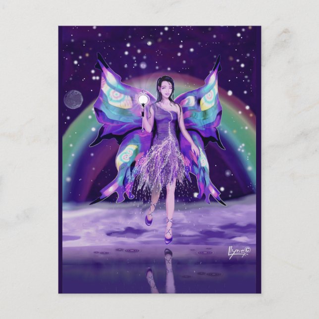 Lila Rain Fairy Postcard Vykort (Framsida)