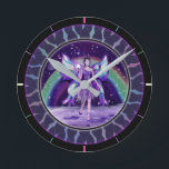 Lila Rain Fairy Round Clock Rund Klocka<br><div class="desc">För att göra lila färg av en regnbåge (den symboliska färgen i min favoritgrupp för Global K-pop Group 💜 ): du behöver en Lila Sol Fairy och en Lila Rain Fairy... / Här är Lila Rain Fairy, hon har gjort sig själv till ett mycket speciellt trollspö för magi, för hon...</div>