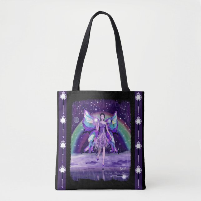 Lila rain Fairy Tote Bag Tygkasse (Framsida)