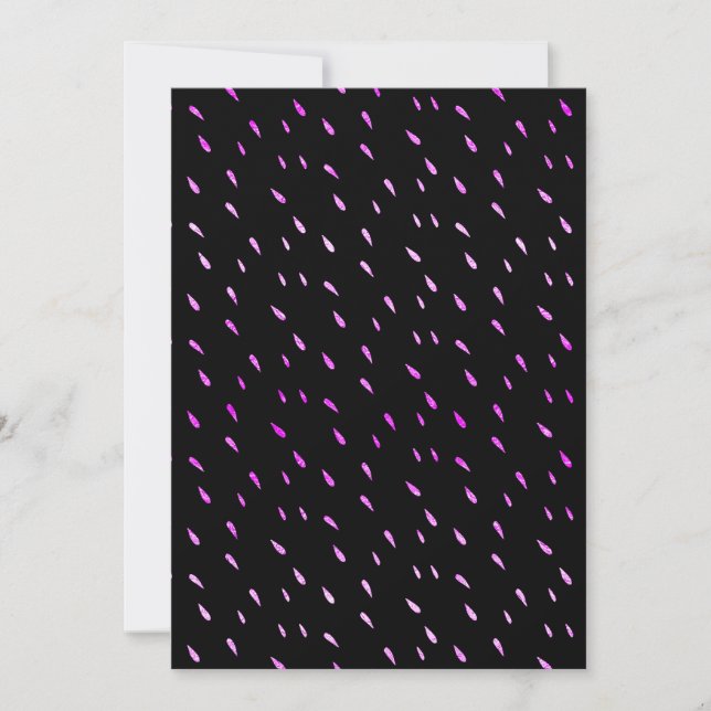 Lila Rain Faux Foil Metallic Black Background (Framsida)
