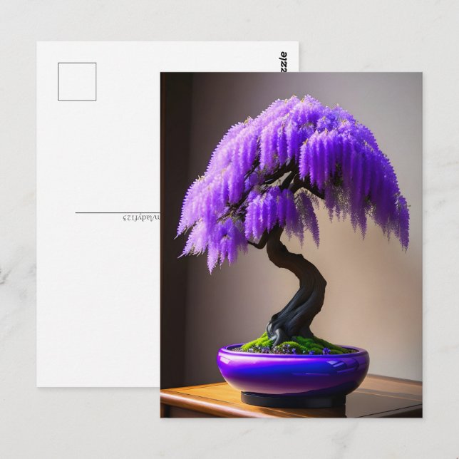 Lila Rain Wisteria Bonsai, Postcross Vykort (Fram/baksida)