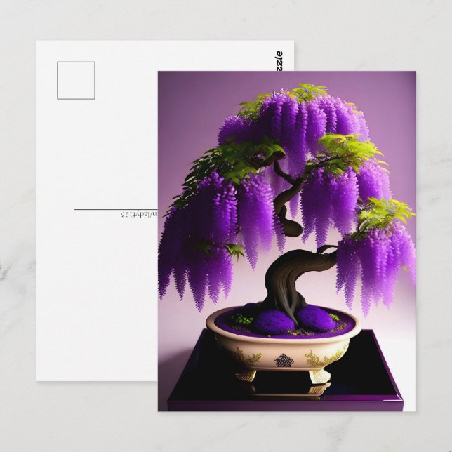 Lila Rain Wisteria Bonsai, Postcross Vykort (Fram/baksida)